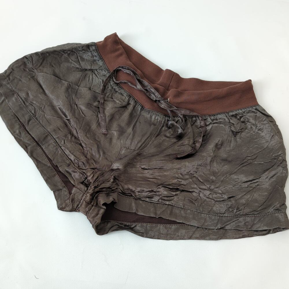 PJ Harlow Women's Silky Brown Pajama Lounge Shorts Modal Soft Made in USA Small